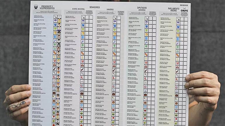 La cédula electoral donde figuran los 35 candidatos a la presidencia de Perú. | EL COMERCIO