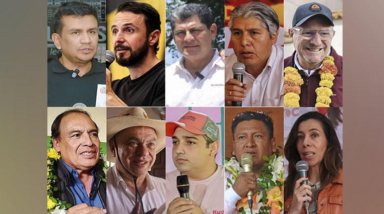 Los 10 candidatos a gobernaciones que participan en la segunda vuelta electoral en cinco departamentos del país.